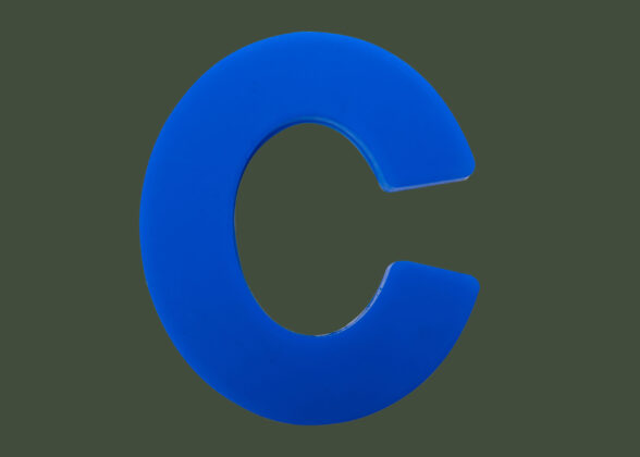 Deep Casting Mould 6 Inch - Letter C (Blue)