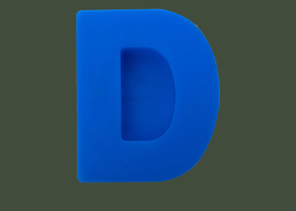 Deep Casting Mould 6 Inch - Letter D (Blue)