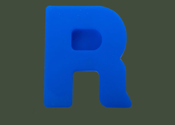 Deep Casting Mould 6 Inch - Letter R (Blue)